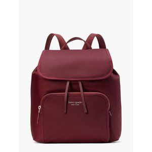 New Kate Spade Sam Medium Backpack the Little Better Nylon Dark Merlot